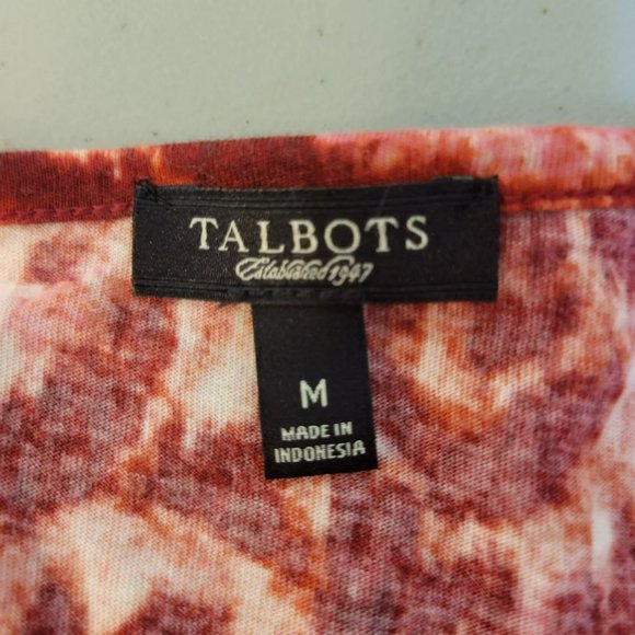 Talbots Womans Size Medium Top Blouse Red Orange Pink Fall - Picture 6 of 7
